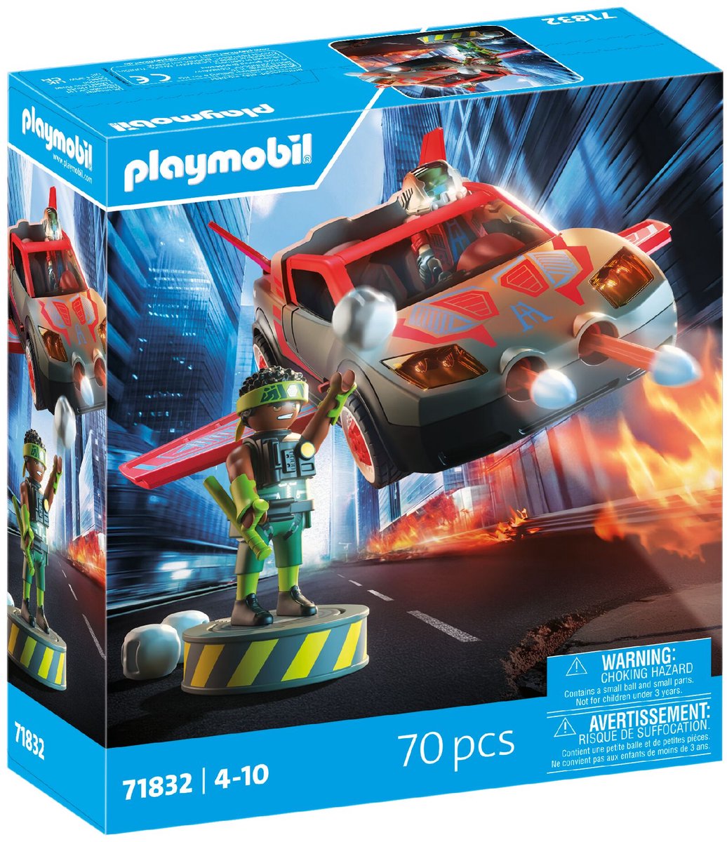 Playmobil | Helden | multifunktionales Heldenfahrzeug | Spielzeug ab 4 Jahren | Geschenk für Kinder | vielseitiges Actionfahrzeug | mit Schießfunktion Spielfigur | 71832