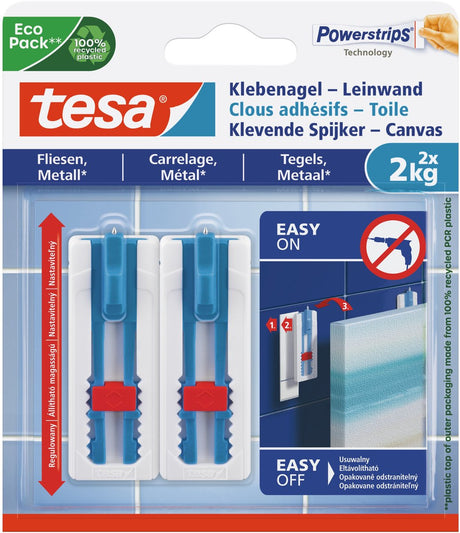 Tesa 1063379 – ® Klebenagel, Leinwand, Fliesen und Metall – 2 kg | 8 Stück