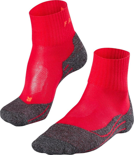 Falke TK2 Cool Short Anti-Blister Wandersocken aus dickem Lyocell-Funktionsmaterial Damen Rot – Größe 37-38
