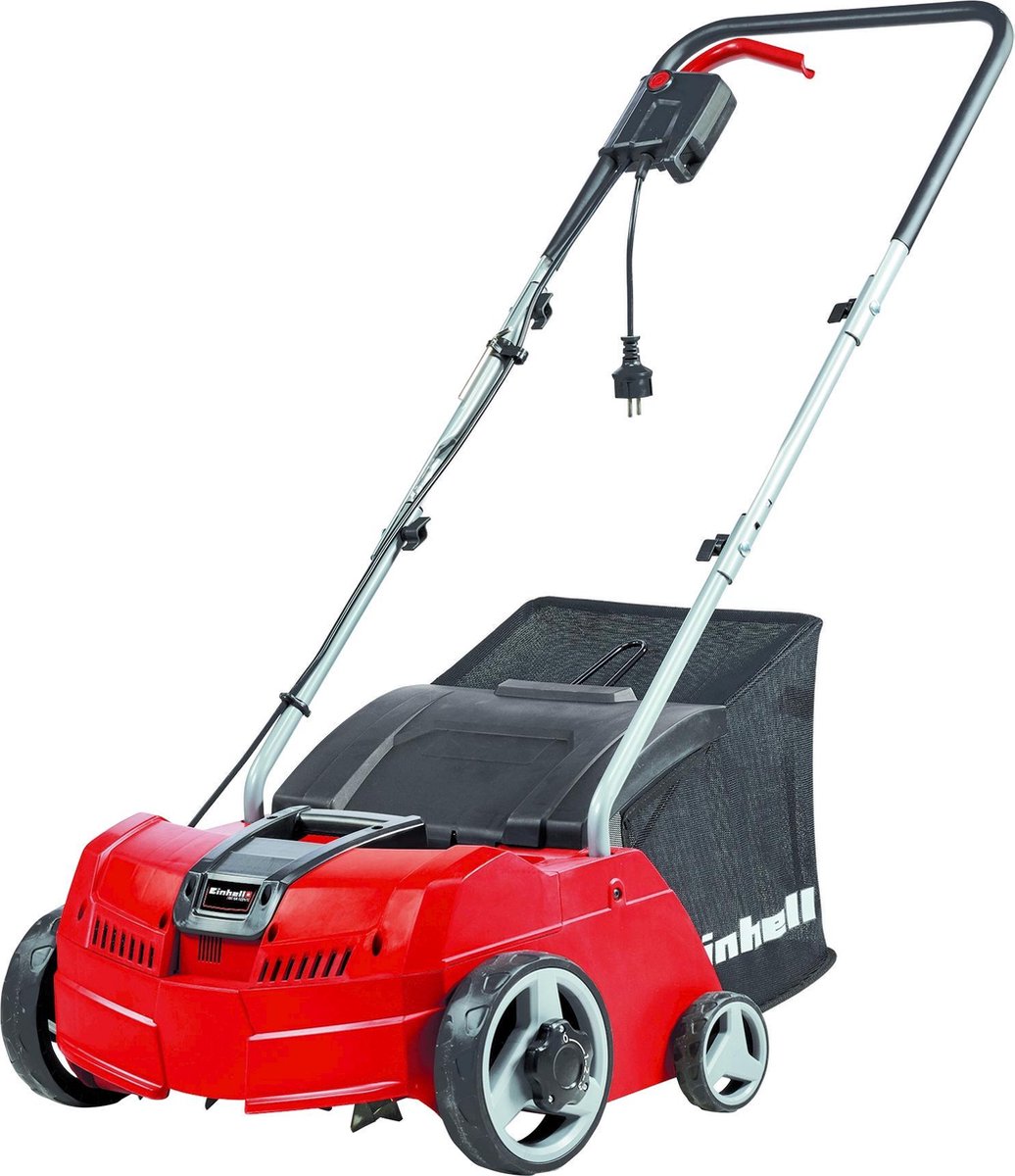 Einhell Elektro-Vertikutierer-Belüfter GC-SA 1231 1 – 1200 W – für Rasenflächen bis 300 m² – bis 9 mm Arbeitstiefe – 16 Messer – 45 Belüftungskrallen – 28 l Fangbox