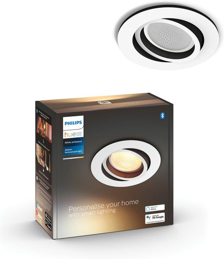Philips hue milliskin inbouwspot - warm tot koelwit licht - 1-pack - wit - rond