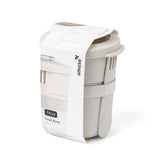 Amuse Tylla Duo Hafer-Lunchbox – 150 ml + 450 ml – Joghurtbecher to go – perfekt verschließbarer Müslibecher mit Göffel – auslaufsicherer Lunchtopf – BPA-freier Suppenbecher – Beige