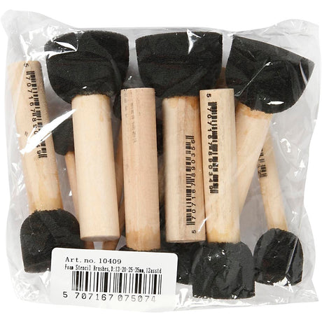 Creativ Company Schaumstoff-Tamponstäbchen, L: 9-10 cm, D 13+20+25+35 mm, 12 Stück 1 Box