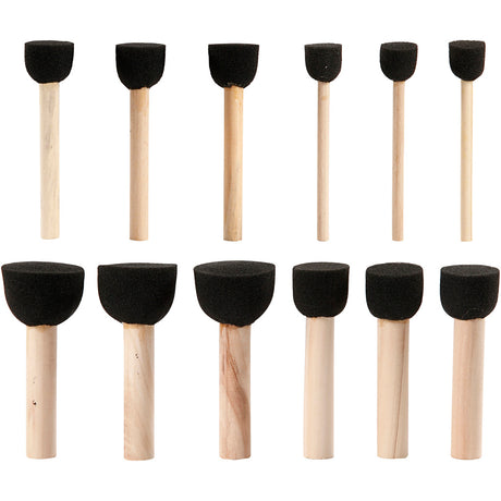 Creativ Company Schaumstoff-Tamponstäbchen, L: 9-10 cm, D 13+20+25+35 mm, 12 Stück 1 Box