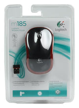 Logitech logitech m185 wireless optical mouse red [rf 2.4ghz, 1000 dpi, 3-button, aa, 10m]