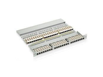 Equip 326448 48-Port Cat.6 geschirmtes Patchpanel, schwarz, RJ-45, Cat6, schwarz, Rackmontage, 1 HE
