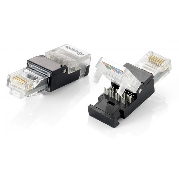 Equipaggia 121163 Connettore RJ-45 (set di 2 pc), UTP, Cat5e, Tolfree, trasparente