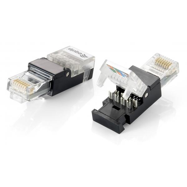 Equip 121163 RJ-45-Stecker (2er-Set), UTP, Cat5e, werkzeuglos, transparent