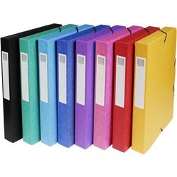 Exacompta 8x Klassifizierungsbox, glänzender Kartonrücken 40 mm – A4 – sortiert – 50400e
