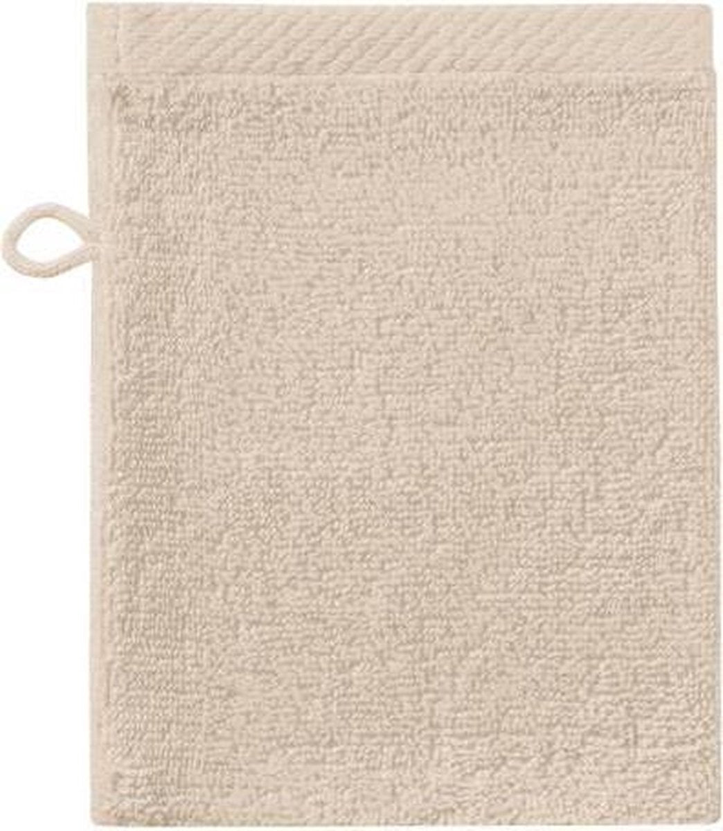 Seahorse - pure - 3x washandjes - 16x21 cm - set van 3 stuks - zandkleur