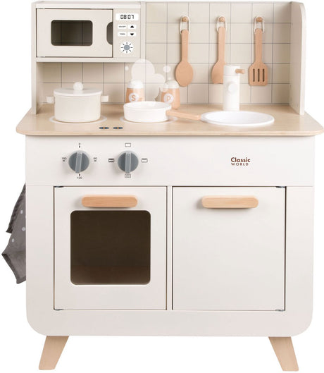 Classic World Holzspielküche Chef 11-teilige Spielzeugküche weiß.