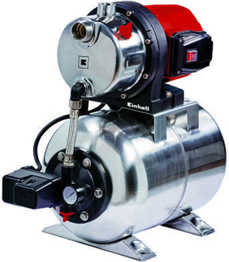 Einhell elektrische Druckerhöhungspumpe GC-WW 1250 nn – 1200 W – 5000 l·h – 5 bar – Fassungsvermögen Edelstahl-Druckbehälter: 20 l – max. Förderhöhe: 50 m
