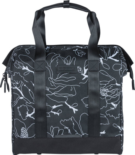 Basil Grand Flower Fiethopper - Schwarzes Wasser -Dispst -Beutel mit Laptop -Box - 23l