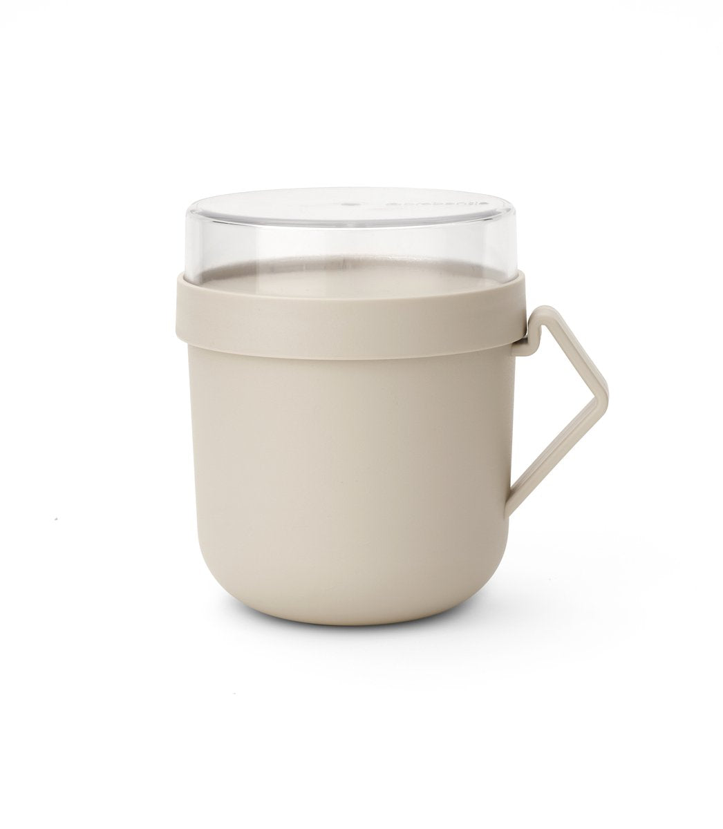Brabantia Suppenbecher zum Mitnehmen – 600 ml – Kunststoff – zartes Beige