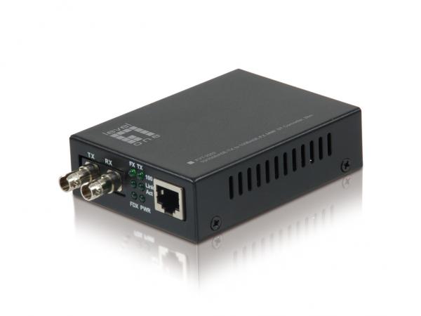 Levelone levelone fvt-2002 rj45 to st fast ethernet media converter, 100base-fx mmf st multi, 2km