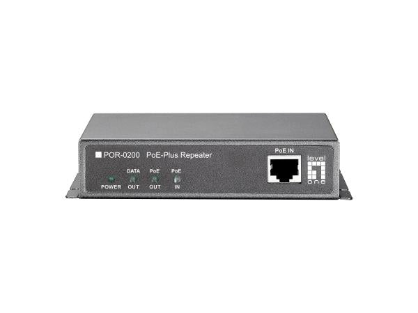 Levelone Por-0200 Fast-Ethernet-Netzwerk-Repeater, 2x Fe, PoE-Plus 802.3at, 200 m