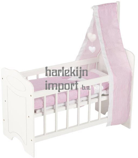 Goki Puppenbett - Puppenwiege - mit Bettzeug und Baldachin - 63,4x31,5x67 cm - 3 Jahre