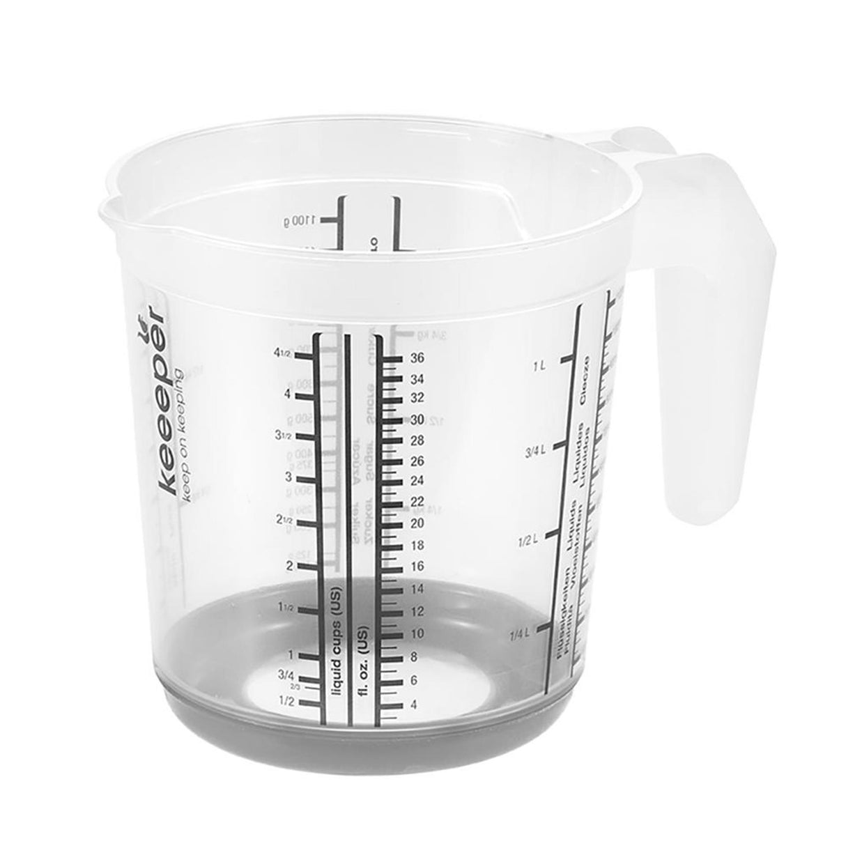 Keeper Kunststoff-Messbecher rutschfest 1l ã˜13,5x14cm nordisch grau