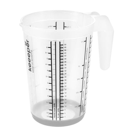 Keeper Kunststoff-Messbecher, rutschfest, 1,5 l, 13,5 x 19 cm, nordisches Grau