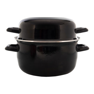 No Brand Muschelpfanne Emaille 24 cm schwarz