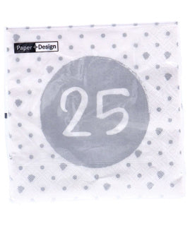 Duni Servietten 25. Geburtstag 33x33 cm