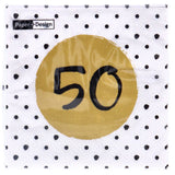 Servietten 50. Geburtstag 33x33 cm | 4 Stück