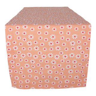 Daisy flowers tafelloper oranje 50x140 cm | 3 stuks