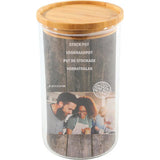 Vorratsglas 10x17,5cm stapelbarer Bambusdeckel