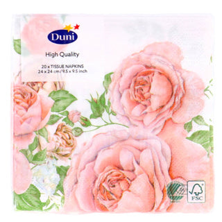 Duni Servietten Rose Glory 24x24 cm | 12 Stück