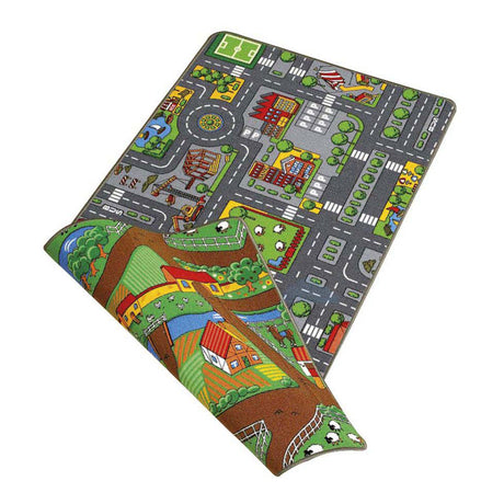 Spielmatte duoplay wendbar Stadt und Bauernhof, 67x100cm