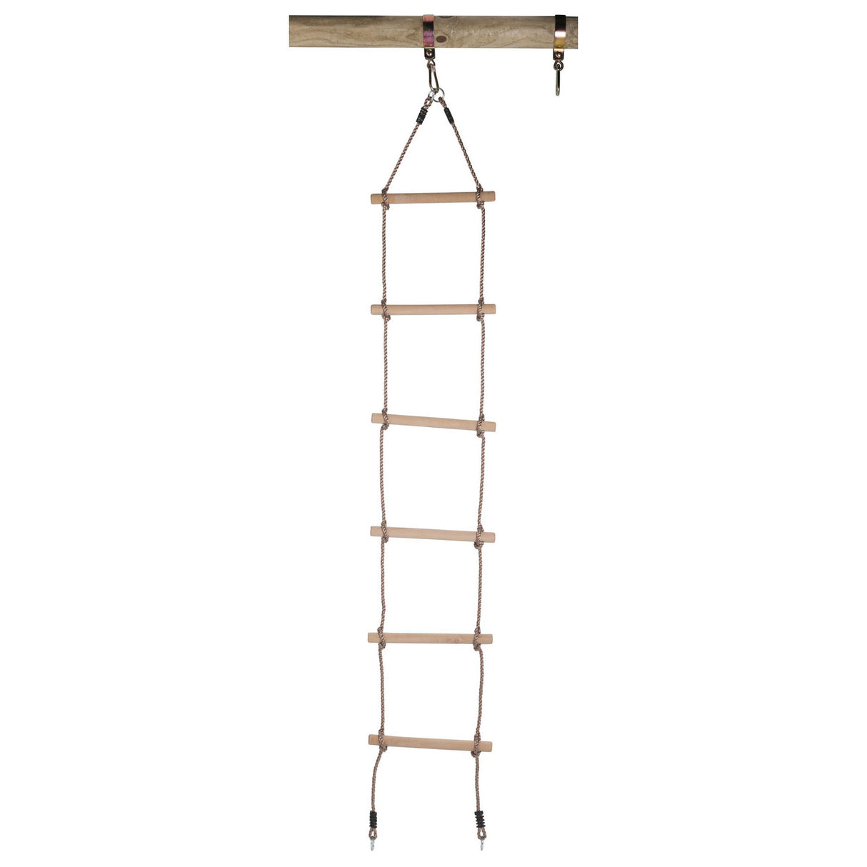 Swing -Seilleiter mit Augenringen und 6 Holzstufen