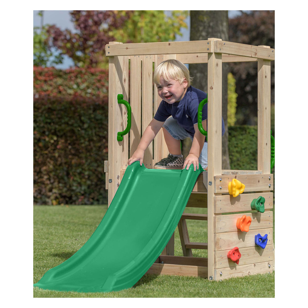 Swingking Mari kleiner Spielplatz mit Slide Hout Naturel Green