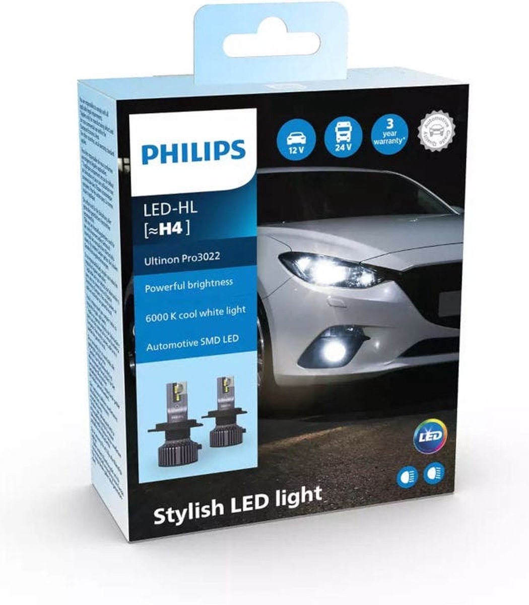 Philips ultinon pro3022 led-hl h4 set lum11342u3022x2