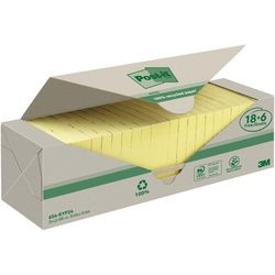 Zelfklevende memoblaadjes post-it 654-ryp24 pk24 100 vellen geel