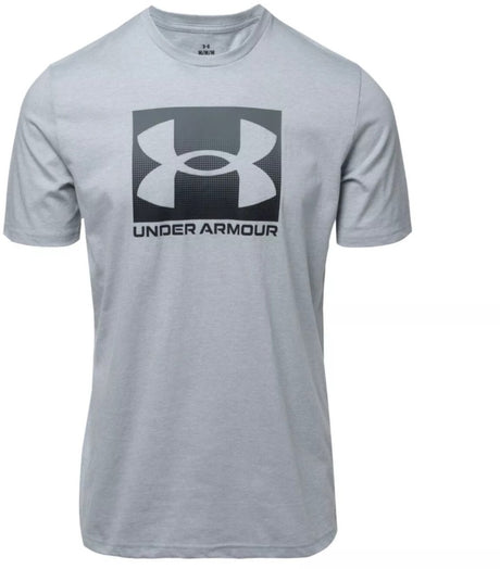 Under Armour UA M Boxed Sports Updated SS-Gry Herren-Sportshirt – Mod Grey Light Heather – Schwarz