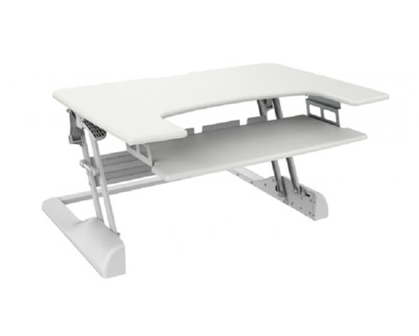 Neomounts ns-ws100white Sitz-Steh-Arbeitsplatz 1 Monitor, 15 kg, Höhenverstellung: 130 - 500