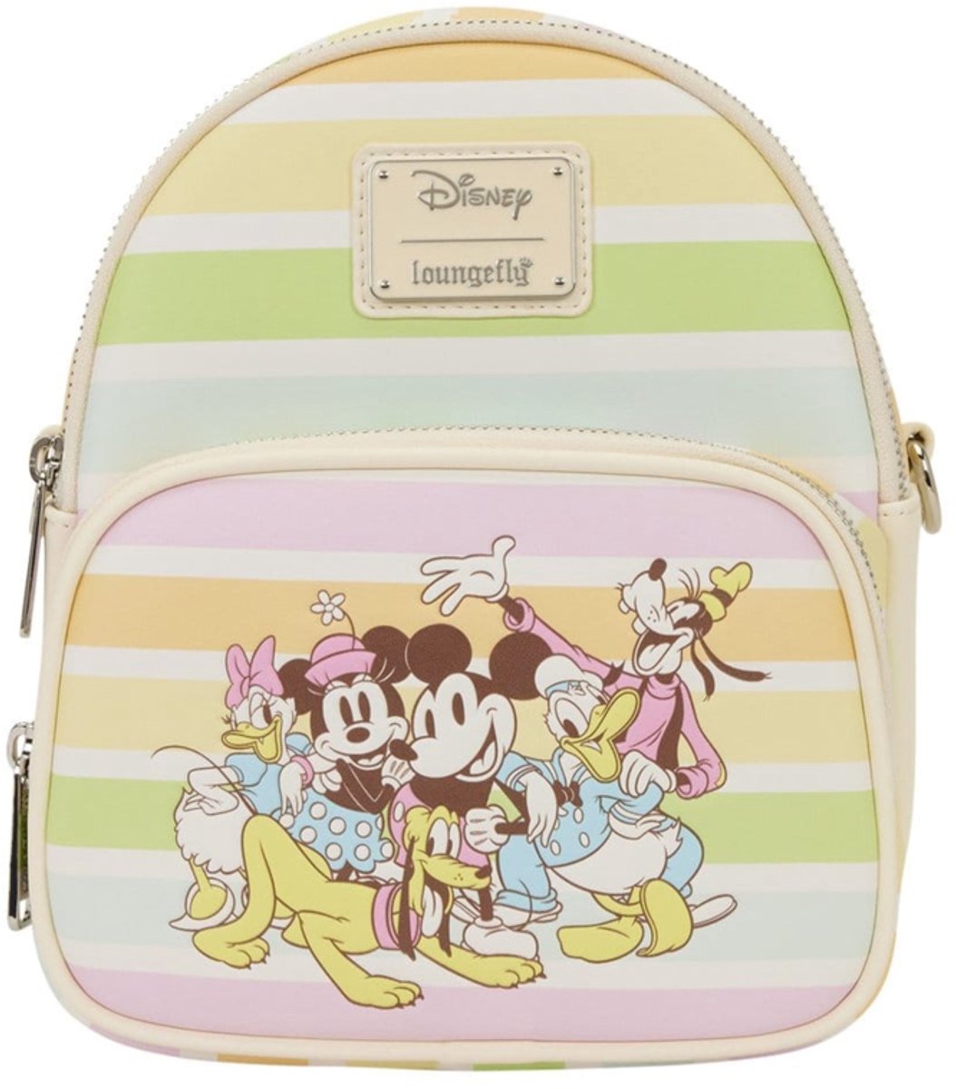 Loungefly Disney by Umhängetasche Mickey and Friends Taschen mit Regenbogenstreifen