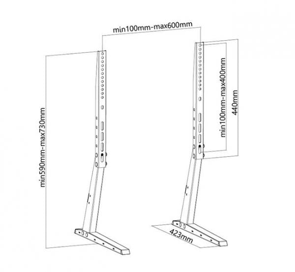 Neomounts Neomounts FPMA-D1240BLACH FLATSCREEN BUREAUSEUN UPTO 70, 35 kg, 100x100 600x400 mm,