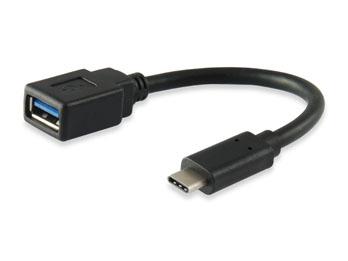Equip 133455 USB 3.0-Kabel Typ C Stecker auf Typ A Buchse, 15 cm