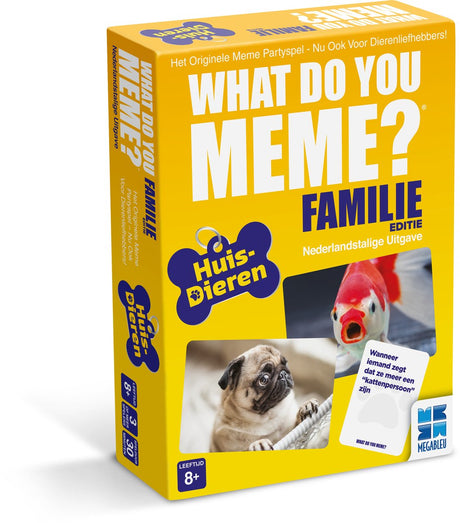 Megableu What do you meme Family Pets Only – Niederländische Version – Kartenspiel – Familienspiel – Partyspiel voller Humor!
