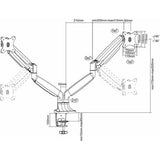 NEOMOUNTS NEOMOUNTS FPMA-D750DSILVER Monitor Bureaustre Mue, 2x 10-30, 9 kg,