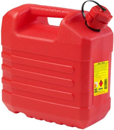 Eda-Kunststoffkanister – rot – L35 x B23 x H37 cm – 20 Liter – geeignet für Kraftstoff