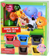 Playgo Tierinsel-Tonset. 6 Tontöpfe
