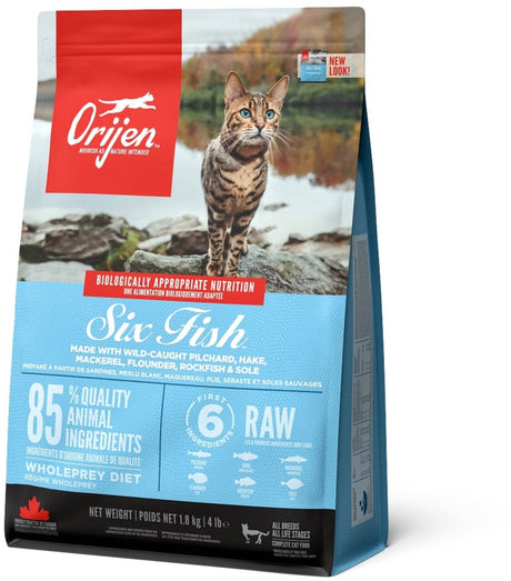 Orijen Whole Prey Six Fish Cat Sardinen Seehecht – Katzenfutter – 1,8 kg