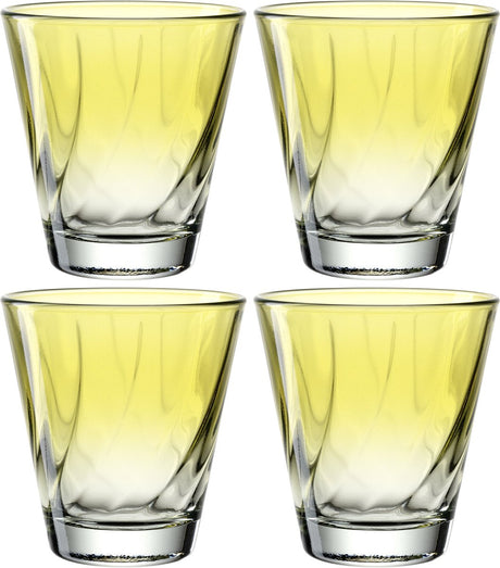 Leonardo Twist Trinkglas 215ml gelb - Set 4