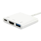 Equip 133461 USB-Typ-C-auf-HDMI-Buchse, USB-A-Buchse, PD-Adapter, 4K, Kunststoff, 15 cm, weiß