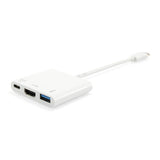 Equip 133461 USB-Typ-C-auf-HDMI-Buchse, USB-A-Buchse, PD-Adapter, 4K, Kunststoff, 15 cm, weiß