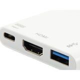 Equip 133461 USB-Typ-C-auf-HDMI-Buchse, USB-A-Buchse, PD-Adapter, 4K, Kunststoff, 15 cm, weiß