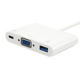 Equip 133462 USB-Typ-C-auf-VGA-Buchse, USB-A-Buchse, PD-Adapter, 1080p, 15 cm, weiß