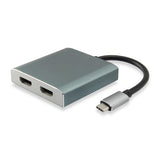 Equip 133464 USB-Typ-C-auf-2x-HDMI-Buchse-Adapter, 2160p@30 Hz, USB3.1 Gen1, Grau